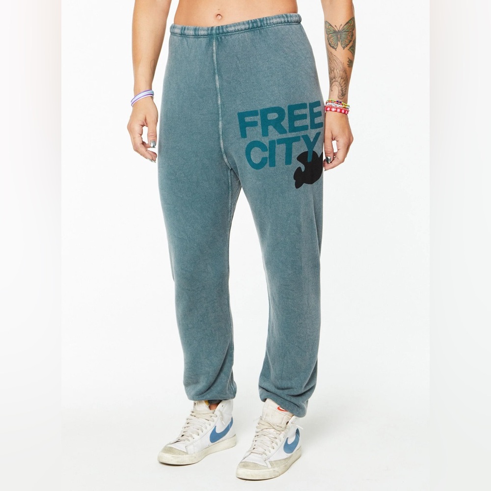 FREECITY Superfluff Lux VintageBath OG Sweatpants Waters of Cortez XS Blue $235